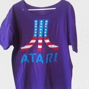 ATARI T SHIRT Purple USA American Flag Logo XXL